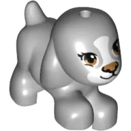 Animal, Dog, Small Walking with Brown Eyes and Nose and Black Mouth Print