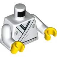 Torso Robe, with Light Bluish Gray Emblems on Shoulders Print, White Arms, Yellow Hands