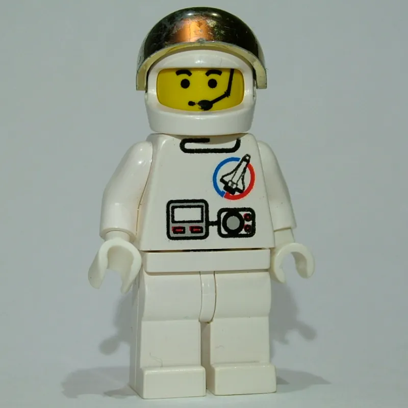 Astronaut, White, Helmet with Large Chrome Gold Visor, Headset