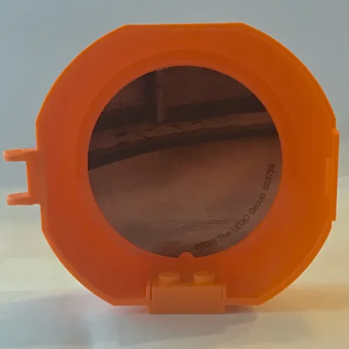 Pod, Round, Half, Back with 1 x 2 Plate Orange with Dojo Sticker