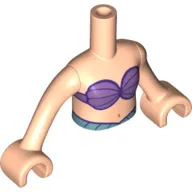 Minidoll Torso Girl, Lavender Shells print with Light Nougat Hands