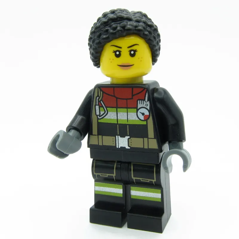 Firefighter, Black Fire Suit, Black Hair