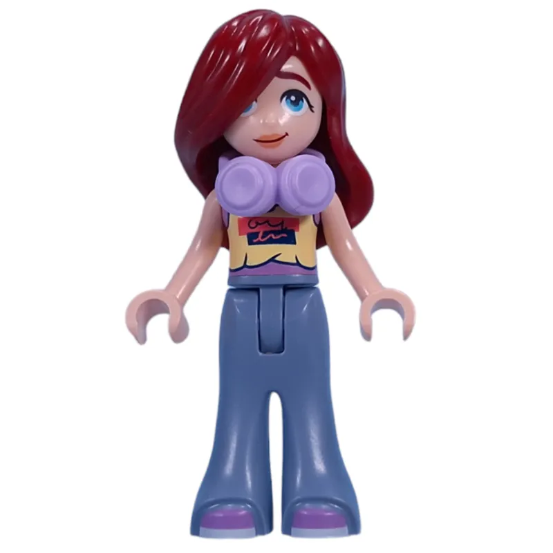 Paisley - Bright Light Yellow Top, Sand Blue Pants, Medium Lavender Headphones