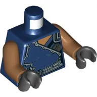 Torso Tunic with Silver Trim and Belt Print (Valkyrie), Medium Nougat Arms, Black Hands