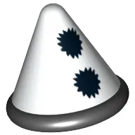 Hat, Cone with Black Band and Pom Poms Print