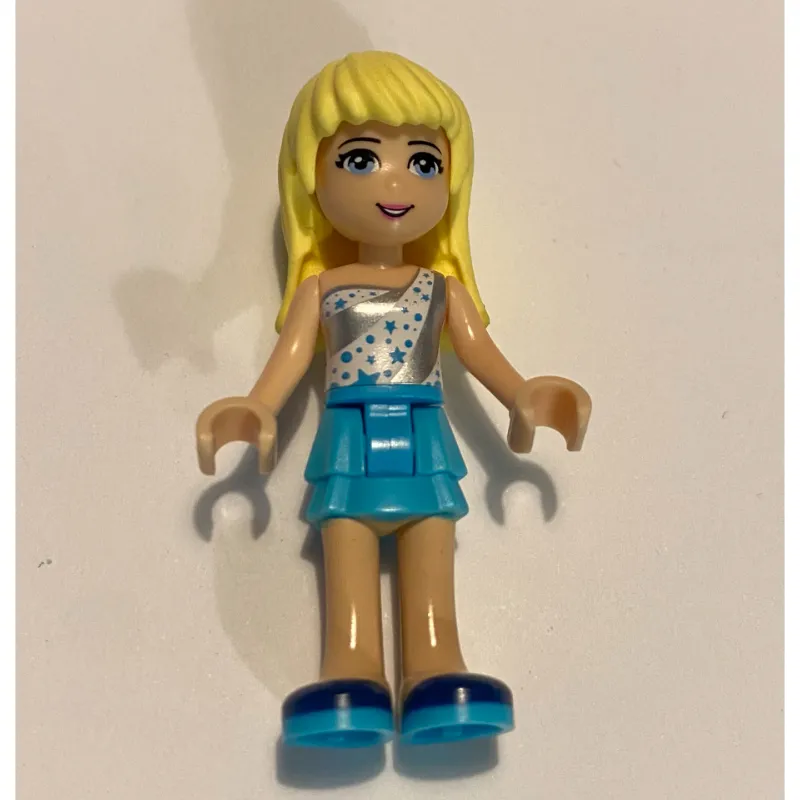 Stephanie - White/Silver Top, Medium Azure Skirt