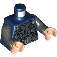 Torso Armor with Gold Circles and Buckle Print (Thor), Pearl Titanium Arms, Light Nougat Hands