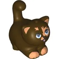 Animal, Cat, Chubby with Dark Tan Spots, Bright Light Blue Eyes, Tongue print (Pixel)
