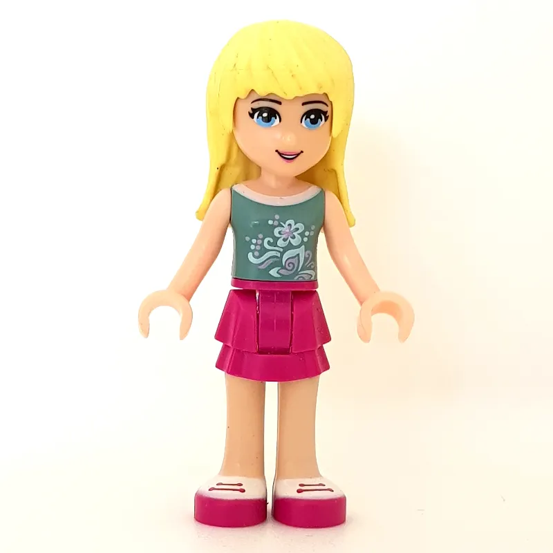 Stephanie - Sand Green Top, Magenta Skirt