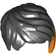 Hair Short Tousled with Side Part with Dark Orange Streak