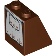 Slope 65° 2 x 2 x 2 with Bottom Tube with White Apron Skirt Print
