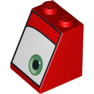 Slope 65° 2 x 2 x 2 with Bottom Tube and Eye, Green, Right Print (Mack)