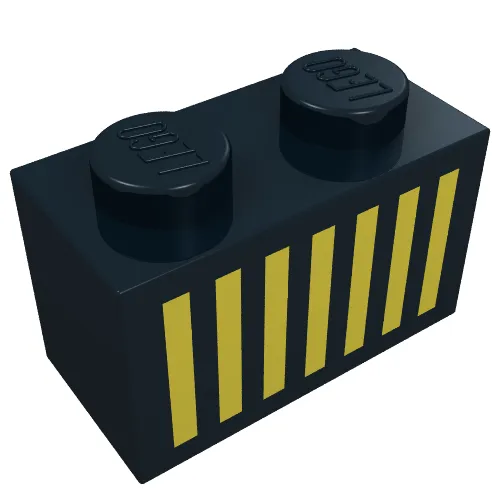 Brick 1 x 2 with Yellow Grill Print