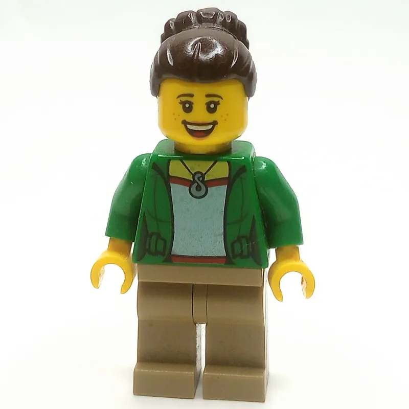 Green Torso, Dark Tan Legs, Dark Brown Hair