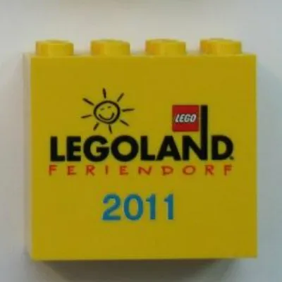 Brick 2 x 4 x 3 with 'LEGOLAND Feriendorf 2011' Print