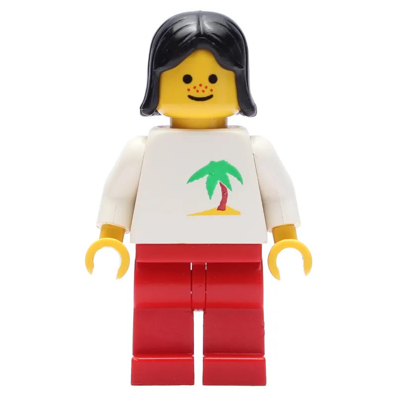 White Torso, Red Legs, Black Hair, Freckles