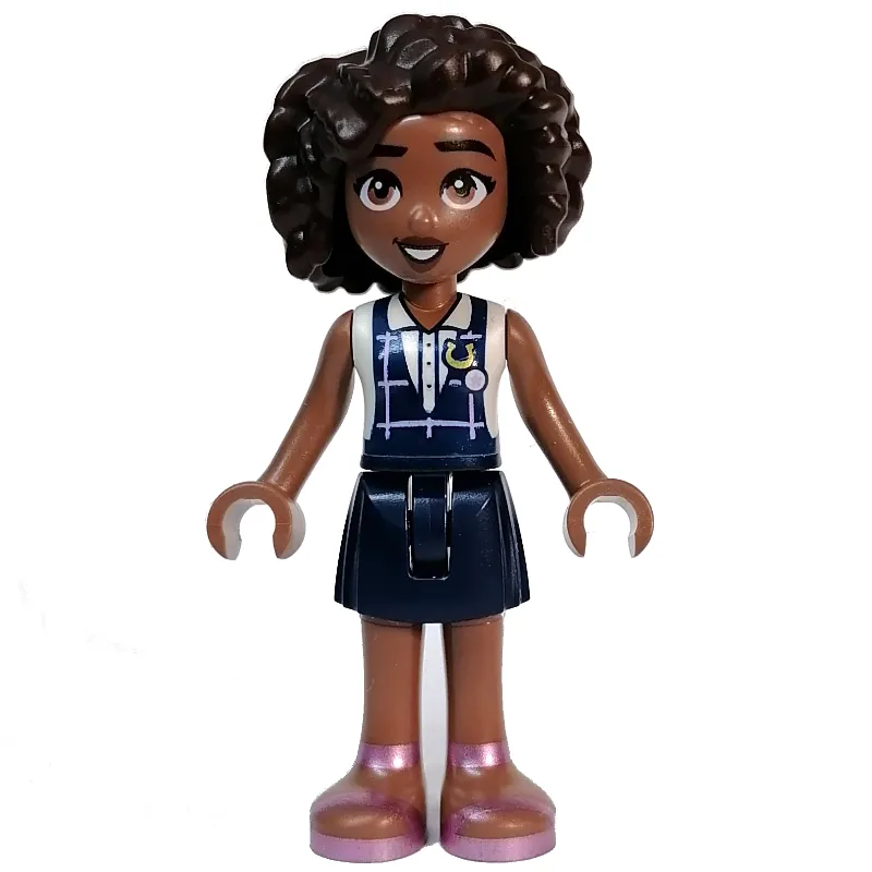 Aliya - White Top, Dark Blue Skirt