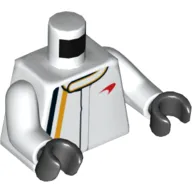 Torso Racing Jacket with Red McLaren Logo Print, White Arms, Black Hands