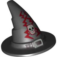 Hat, Wizard, Silver Buckle, Skull and Lightning Bolts Print