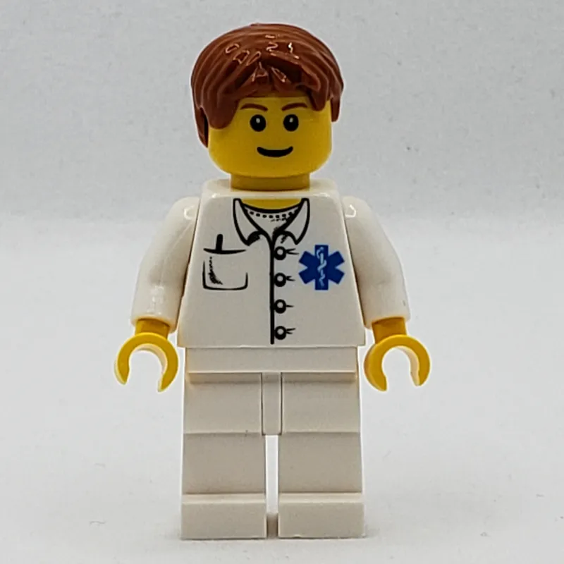Doctor, White Shirt with Star of Life Logo, Dark Orange Hair, Reddish Brown Eyebrows