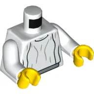 Torso Robe, Light Bluish Grey Belt Print (Princess Leia), White Arms, Yellow Hands