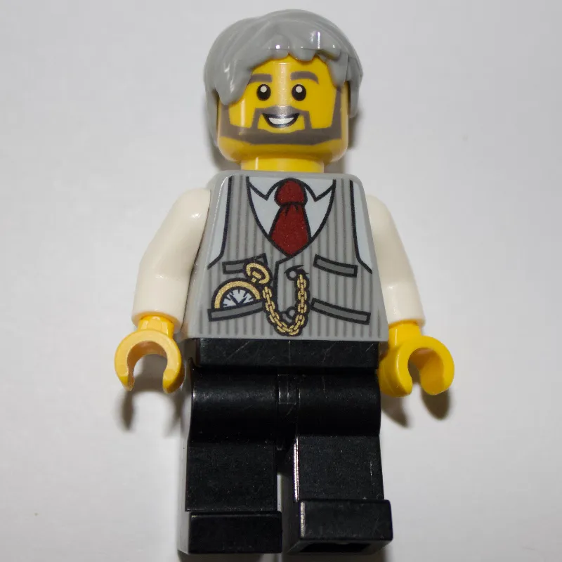 Light Bluish Grey Torso Jacket, Black Legs, Light BLuish Grey Hair, 3626cpr0388