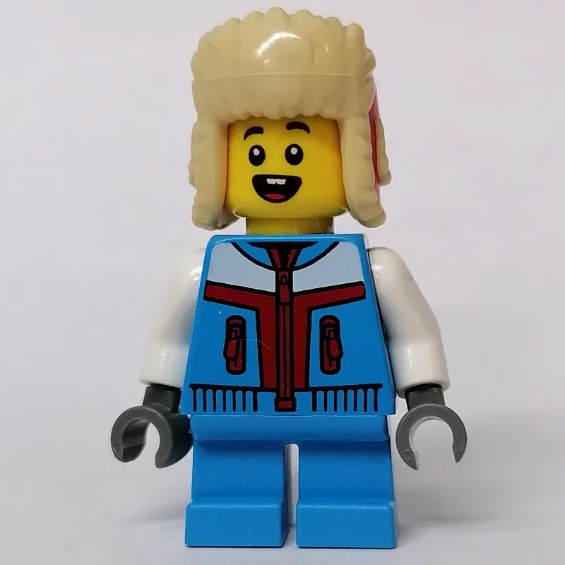 Kid - Dark Azure Torso, Dark Azure Legs, Red/Tan Fur Hat