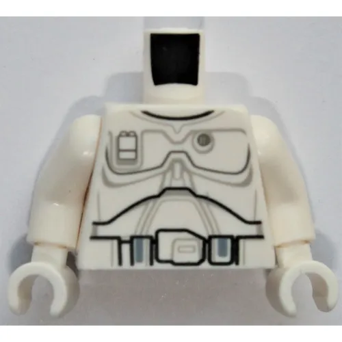 Torso Armor Plate and Belt Print (Boba Fett), White Arms and Hands