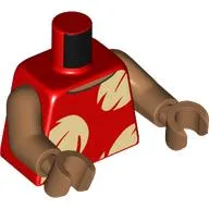Torso, Shirt with Tan Leaves print, Medium Nougat Arms and Hands