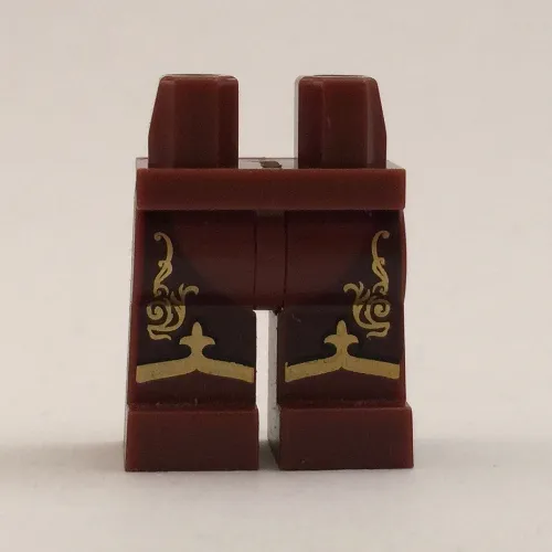 Hips and Reddish Brown Legs with Gold Scrolls