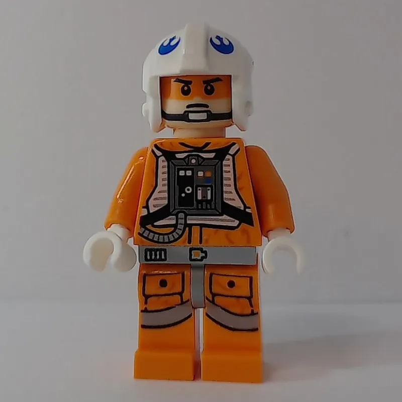 Rebel Pilot Snowspeeder, Orange Flight Suit, White Helmet, Orange Visor