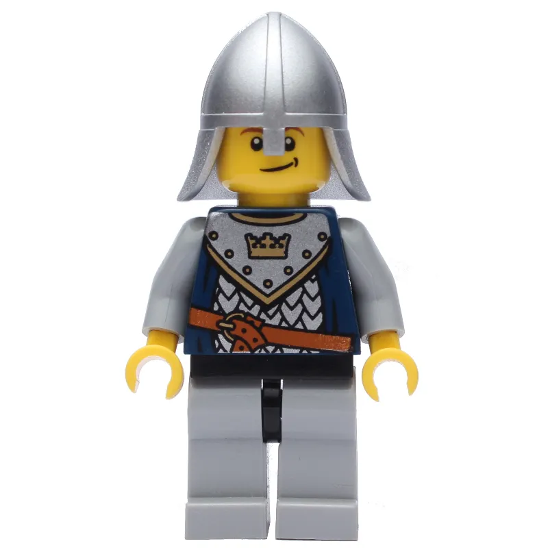 Knight, Dark Blue, Helmet, Smile with Brown Eyebrows