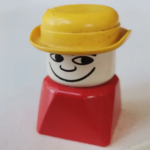 Duplo 2 x 2 x 2 Figure Brick Early, Bowler Hat Yellow