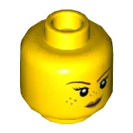 Minifig Head, Freckles, Peach Lips, Smirk / Left Eye Winking