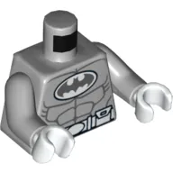 Torso Batman Logo in White Oval with Muscles and White Belt on Front and Back Print, Light Bluish Gray Arms, White Hands