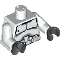 Torso Armor Clone Trooper Black Belt Print, White Arms, Black Hands