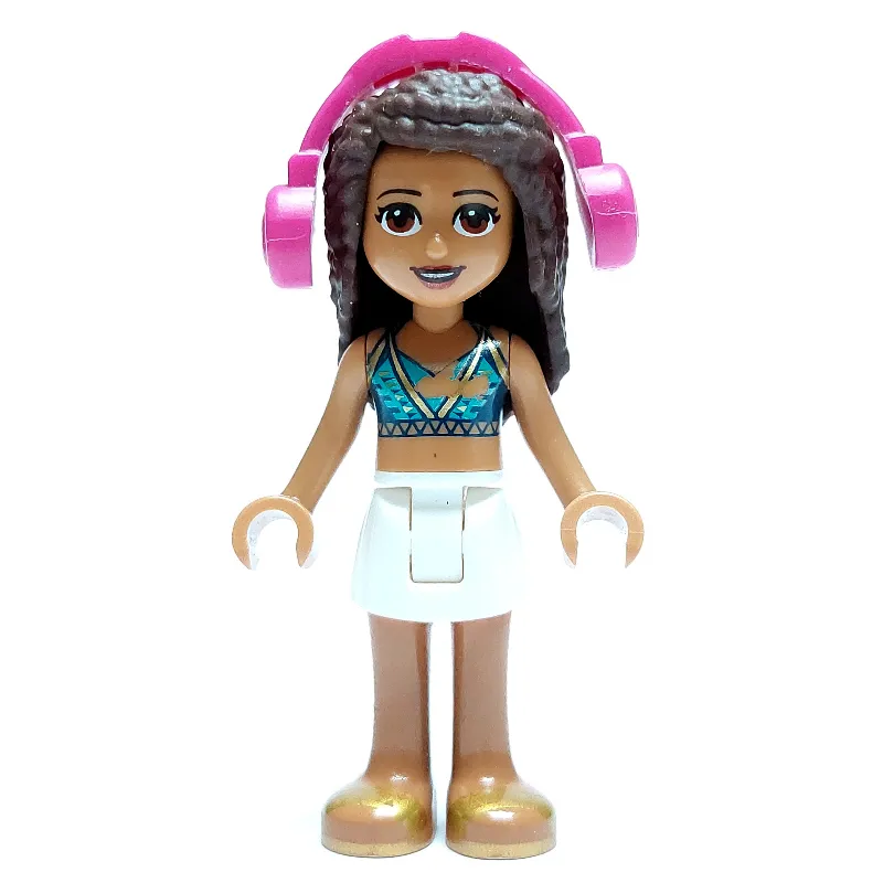 Andrea - Dark Purple/Azure Top, White Skirt