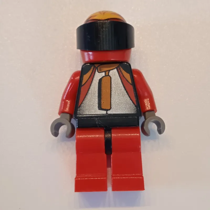 Race Driver, Black Torso, Red Legs, Red helmet