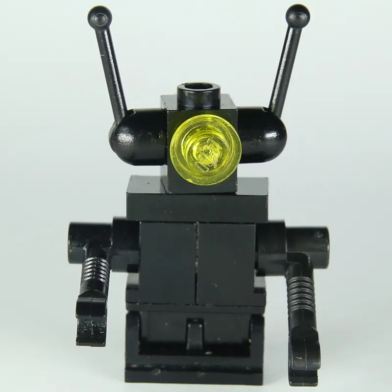 Classic Space Droid - Black, Hinge Base Trans-Yellow Eyes, Bar