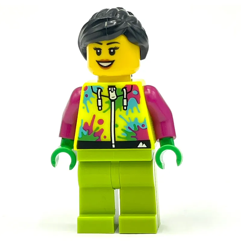 Cyclist, Vibrant Yellow and Black Jumpsuit