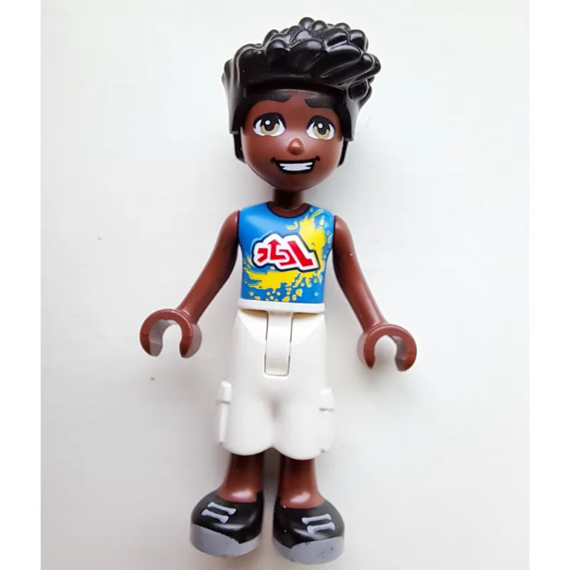 Zac - Blue Shirt, White Pants