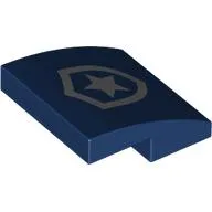 Slope Curved 2 x 2 x 2/3 with Silver Police Badge print