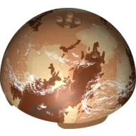 Dome Hemisphere 11 x 11 with 2 x 2 Studs on Top and Tatooine Brown / Orange Planet Print