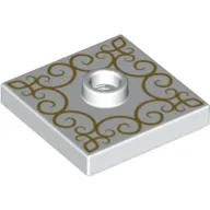 Plate Special 2 x 2 with Center Stud (Jumper) with Gold Decorations print