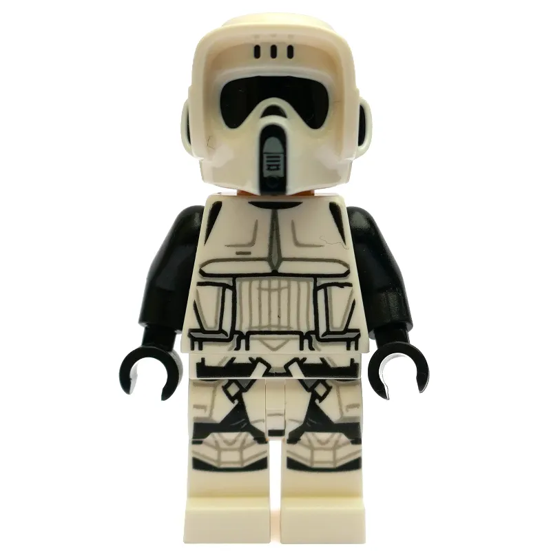 Scout Trooper, Dual Molded White and Black Helmet, Closed Mouth