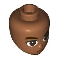 Minidoll Head Dark Brown Eyebrows, Reddish Brown Eyes, Goatee