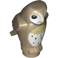 Animal, Bird, Owl Small, Tan and White Plumage Print