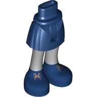 Minidoll Hips and Short Skirt with White Legs, Dark Blue Boots, Gold Laces