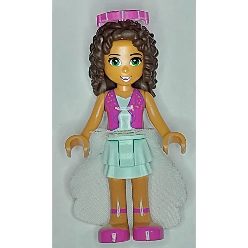 Andrea- Magenta Vest, Light Aqua Skirt