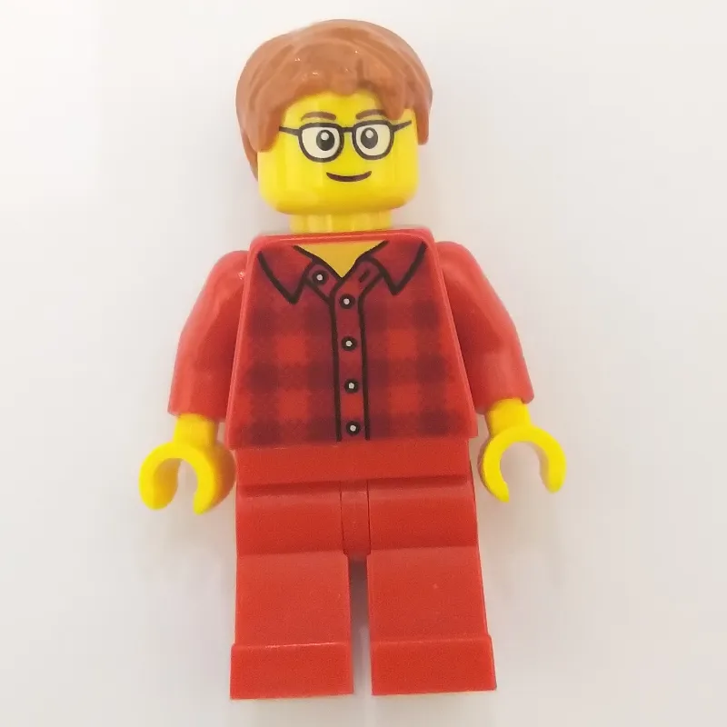 Red Flannel Torso, Red Legs, Dark Orange Hair, Glasses